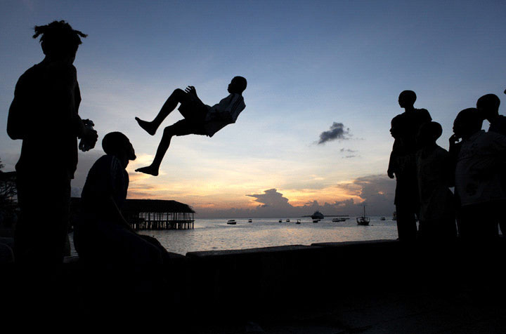 <em>Julia Cumes: Harbor Jumping</em>, Zanzibar