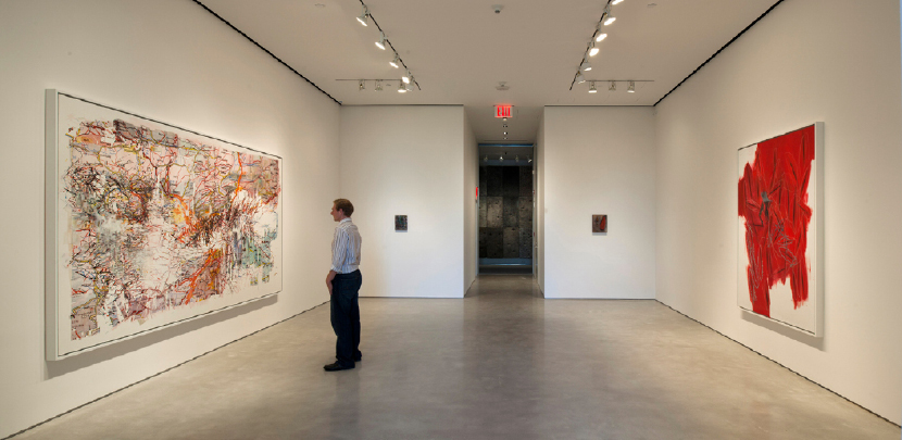 Installation view of "Guillermo Kuitca: Paintings 2008-2010.