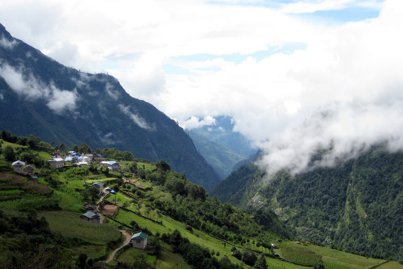 <em>Mountain village near Phakding, Nepal</em>, John Chan