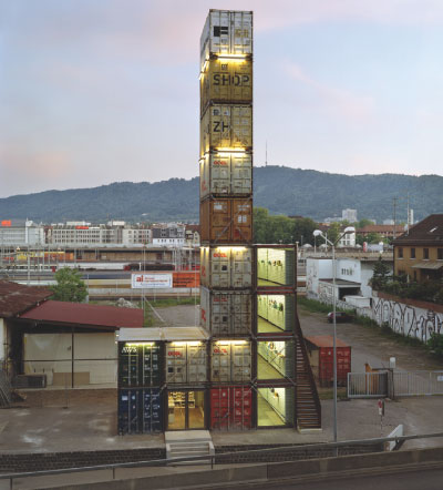 Freitag flagship store, Zurich, Switzerland.  Spillman Echsle Architekten. (Click images to enlarge)
