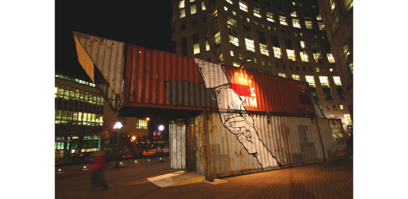 Container Cinema, Vancouver, Canada.  Robert Duke Architect.
