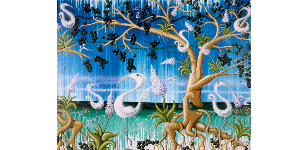 Moda de Mangue, 2010  oil, acrylic and enamel on canvas Courtesy Paul Kasmin Gallery (Click to enlarge)