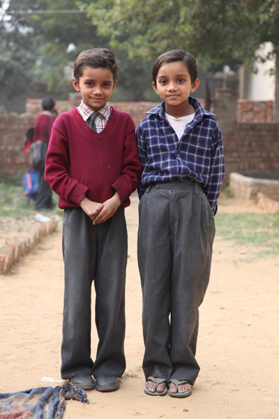 <em>Schoolgirls dressed as boys in rural Harayana India</em>, Jennifer MacFarlane