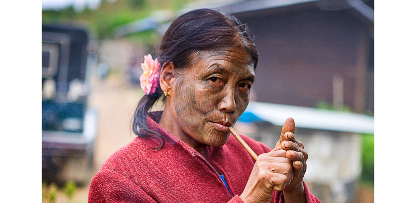 Tatood Woman, Kanpetlet, Myanmar by Marti Belcher