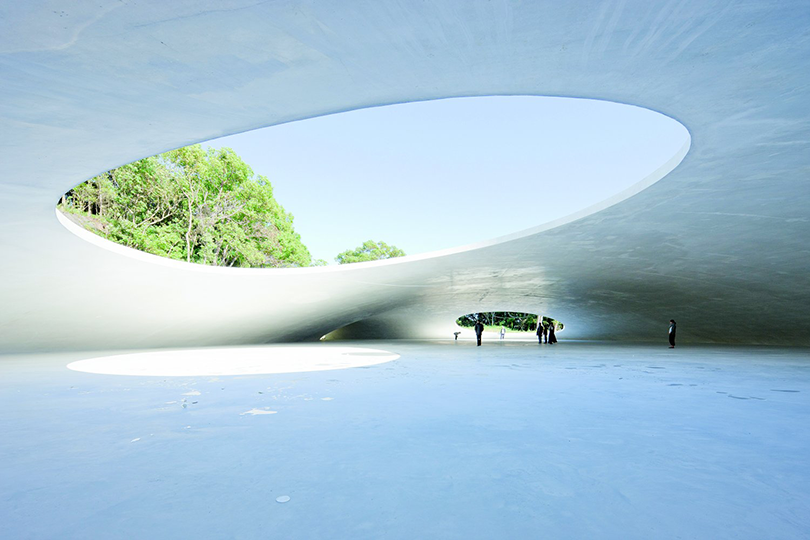 Teshima Art Museum, Teshima Island, Japan, 2010.  By Office of Ryue Nishizawa, from <em>The Sky's the Limit.</em>  Copyright Gestalten, 2012.